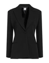 ELEONORA STASI ELEONORA STASI WOMAN BLAZER BLACK SIZE 8 POLYESTER, ELASTANE