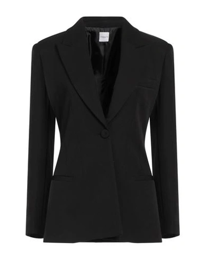ELEONORA STASI ELEONORA STASI WOMAN BLAZER BLACK SIZE 8 POLYESTER, ELASTANE