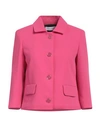 Caractere Caractère Woman Blazer Fuchsia Size 8 Polyester In Pink