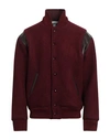 President's Man Jacket Burgundy Size M Wool, Polyester, Elastane, Soft Leather In Red