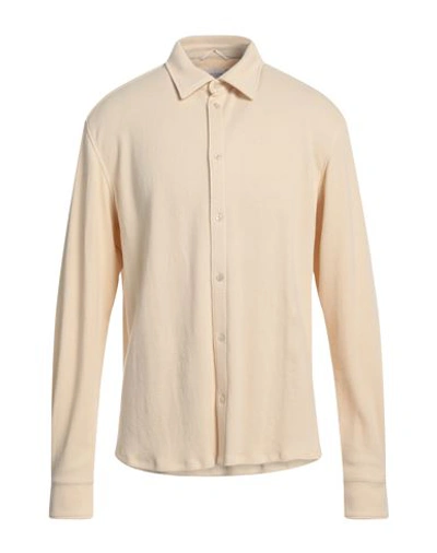 Agnona Man Shirt Cream Size 38 Cotton, Cashmere, Metal In White