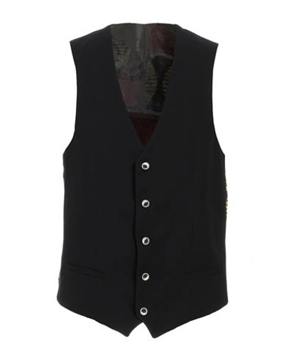 Takeshy Kurosawa Man Tailored Vest Black Size 40 Polyester, Cotton