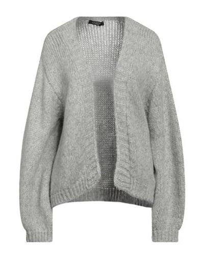 Aragona Woman Cardigan Grey Size 4 Baby Alpaca Wool, Merino Wool, Polyamide