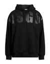 Msgm Black Printed Hoodie In Black