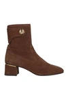Tod's Woman Ankle Boots Brown Size 5 Leather In Brown