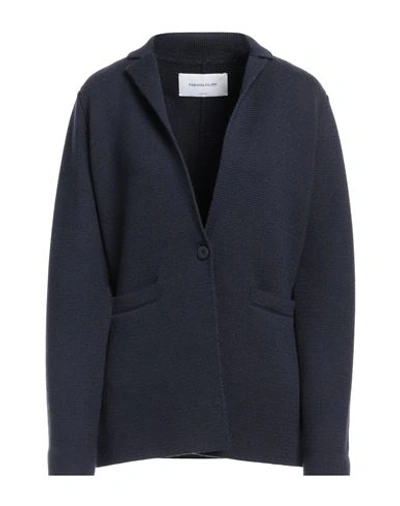 Fabiana Filippi Woman Suit Jacket Midnight Blue Size 8 Virgin Wool