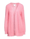 Kaos Woman Cardigan Pink Size M Acrylic, Polyamide, Mohair Wool