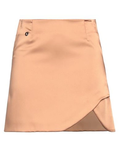 Kontatto Woman Mini Skirt Camel Size M Polyester In Beige