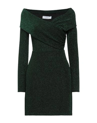 Kaos Woman Mini Dress Emerald Green Size M Polyamide, Metal, Elastane