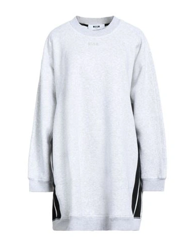 Msgm Woman Mini Dress Light Grey Size Xl Cotton, Polyester