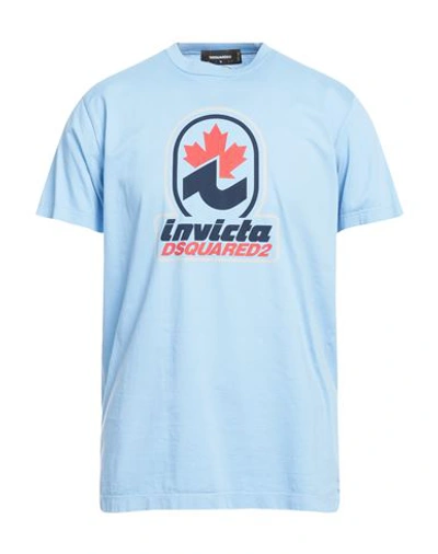 DSQUARED2 DSQUARED2 MAN T-SHIRT SKY BLUE SIZE M COTTON