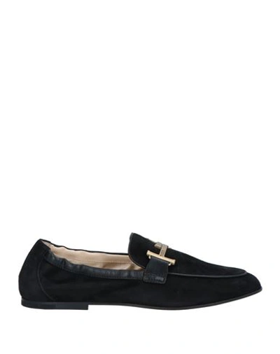 Tod's Woman Loafers Black Size 7.5 Leather