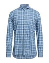Bastoncino Man Shirt Blue Size 17 Cotton