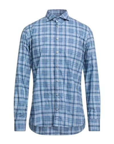 Bastoncino Man Shirt Blue Size 17 Cotton