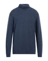 Homeward Clothes Man Turtleneck Slate Blue Size Xl Lambswool, Nylon