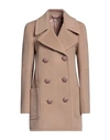 Stella Mccartney Woman Coat Sand Size 4-6 Wool In Beige