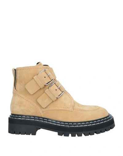 Proenza Schouler Woman Ankle Boots Sand Size 7 Soft Leather In Beige