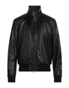 Stewart Man Jacket Black Size Xl Lambskin, Cotton, Acetate, Polyester, Elastane