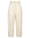 Tela Woman Pants Ivory Size 8 Cotton, Elastane In White