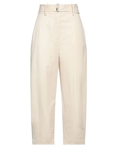 Tela Woman Pants Ivory Size 8 Cotton, Elastane In White