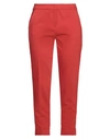 Caractere Caractère Woman Pants Tomato Red Size 8 Cotton, Polyester, Elastane
