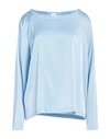 Eleonora Stasi Woman Top Light Blue Size L Polyester, Elastane