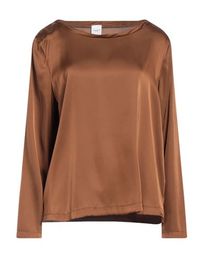 Eleonora Stasi Woman Top Brown Size S Polyester, Elastane