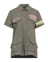 Mr & Mrs Italy Woman Shirt Military Green Size S Cotton In Green