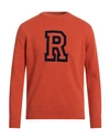 Lanificio Pubblico Man Turtleneck Orange Size 44 Wool, Polyamide In Orange