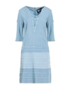 Elisa Cavaletti By Daniela Dallavalle Woman Mini Dress Light Blue Size 12 Viscose, Linen, Elastane,