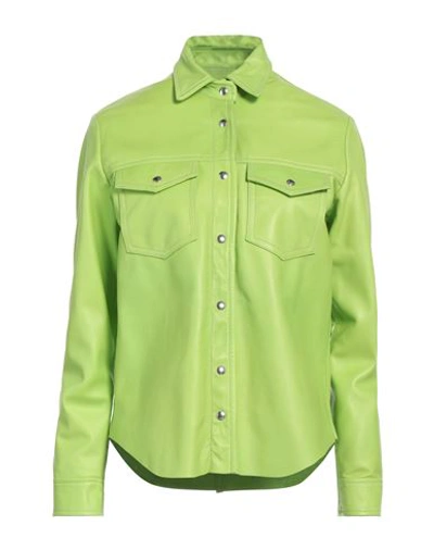 Giorgio Brato Woman Jacket Acid Green Size 10 Soft Leather