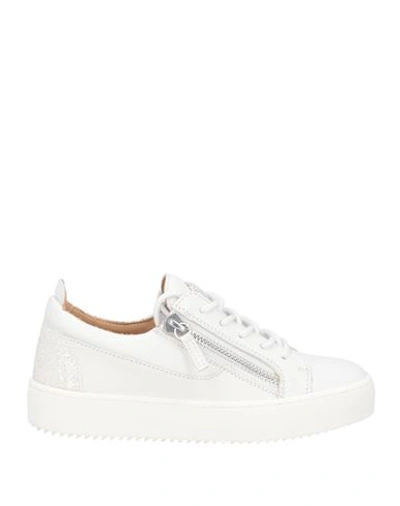 Giuseppe Zanotti Woman Sneakers White Size 6 Soft Leather