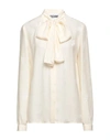 Moschino Woman Shirt Cream Size 14 Viscose, Silk In White
