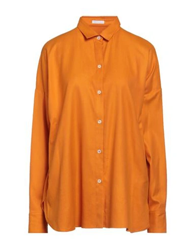 Robert Friedman Woman Shirt Orange Size S Cotton, Lyocell