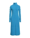 Proenza Schouler Woman Midi Dress Azure Size M Cotton, Polyamide, Viscose, Polyester, Elastane In Blue