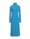 Proenza Schouler Woman Midi Dress Azure Size S Cotton, Polyamide, Viscose, Polyester, Elastane In Blue