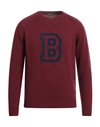 LANIFICIO PUBBLICO LANIFICIO PUBBLICO MAN SWEATER BURGUNDY SIZE 44 WOOL, POLYAMIDE