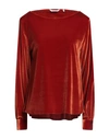 Caliban Woman Top Rust Size 4 Polyester, Elastane In Red