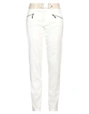 High Woman Pants Ivory Size 12 Cotton, Cashmere, Elastane In White