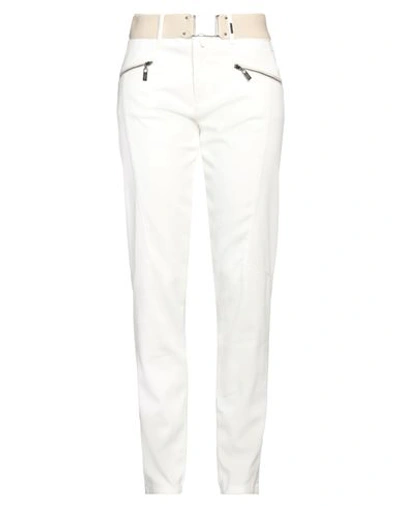 High Woman Pants Ivory Size 8 Cotton, Cashmere, Elastane In White