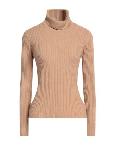 Kaos Woman Turtleneck Camel Size M Viscose, Polyester, Polyamide In Beige