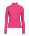 Kaos Woman Turtleneck Fuchsia Size S Viscose, Polyester, Polyamide In Pink