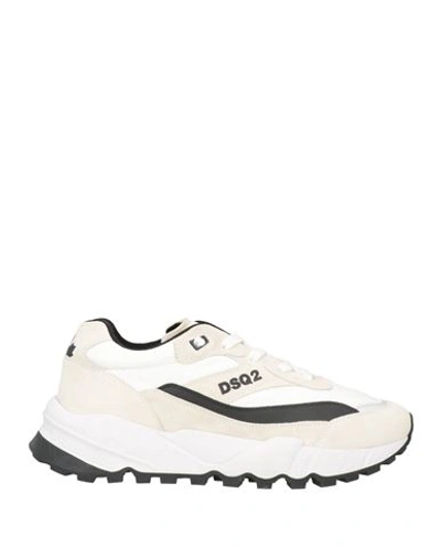 Dsquared2 Man Sneakers White Size 11 Soft Leather