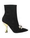 MOSCHINO MOSCHINO WOMAN ANKLE BOOTS BLACK SIZE 8 SOFT LEATHER