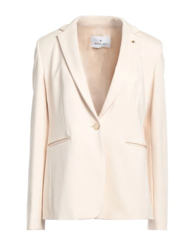 Manuel Ritz Woman Blazer Cream Size 6 Viscose, Polyamide, Elastane In White