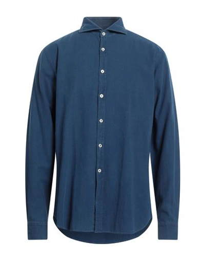 Alessandro Gherardi Man Shirt Navy Blue Size Xl Cotton