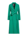 Caractere Caractère Woman Coat Green Size 8 Wool, Polyamide, Cashmere