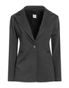 Eleonora Stasi Woman Blazer Steel Grey Size 10 Viscose, Nylon, Elastane