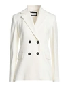 Caractere Caractère Woman Suit Jacket White Size 8 Viscose, Polyamide, Elastane