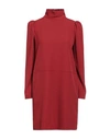 8pm Woman Short Dress Brick Red Size S Polyester, Elastane In Red